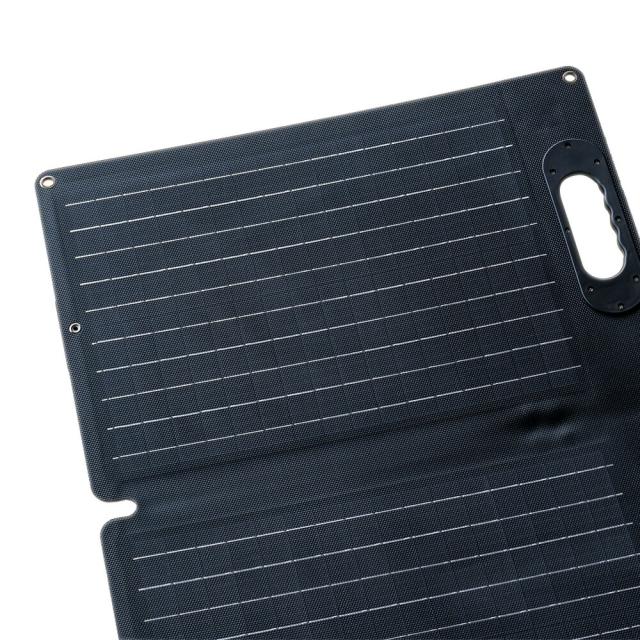 折りたたみソーラーパネル【60W】MC4規格ケーブル付 単結晶シリコン ２折り コンパクト 持ち運び