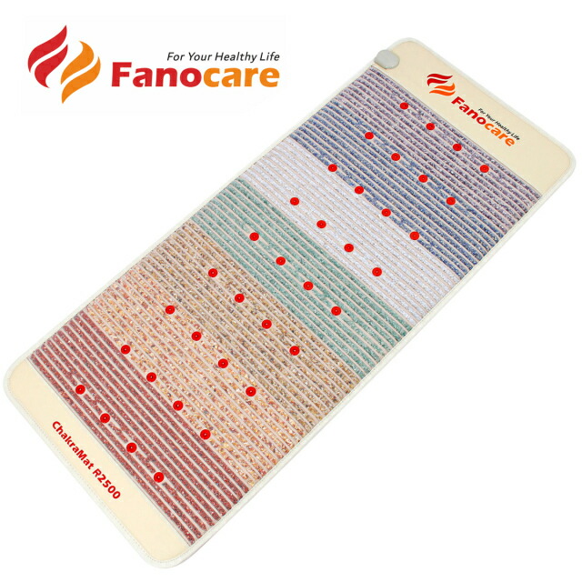 Fanocare 温熱バイオマット(80×190cm) 7種類の天然石 36フォトン PEMFパルス電磁場 ChakraMat R2500 MAT-23-01 マイナスイオン・遠赤外線ストーンマット パワーストーン ヒーティングパッド ヨガ理論 7つのチャクラ