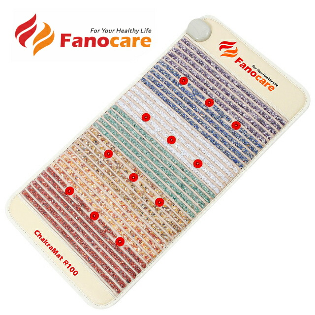 Fanocare 温熱バイオマット(50×100cm) 7種類の天然石 12フォトン ChakraMat R100 MAT-08-03 マイナスイオン・遠赤外線ストーンマット パワーストーン ヒーティングパッド ヨガ理論 7つのチャクラ