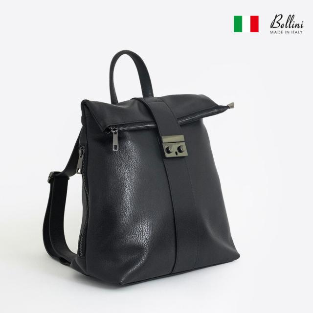 Bellini スコペティバックパック(ブラック) レディース イタリア製 本革バッグ 高級牛革リュック プレミアム 100％イタリアンレザー カーフレザー SCOPETI BACKPACK Made in Italy FDZ01ANN