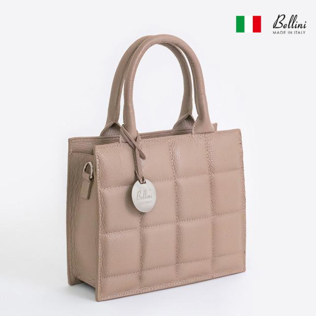 【訳ありSALE★内側汚れ】Bellini キルティング ハンドバッグ トープ レディース イタリア製 本革バッグ 高級牛革 プレミアム 100％イタリアンレザー カーフレザー QUILTED HANDBAG Made in Italy LC780G