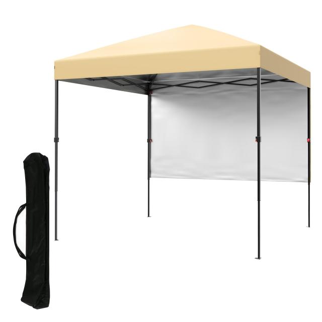 ワンタッチタープテント2.5m 組立て簡単 サイドシート付属 高耐水加工＆UVカット 紫外線カット 遮熱 日よけ タープテント 収納バッグ付 キャンプ アウトドア