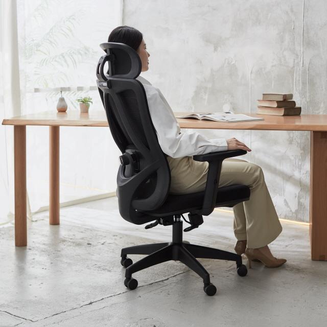【ilooiloo公式】オフィスチェア メッシュ ハイバック ヘッドレスト付き 135°シンクロロッキング 4Dランバーサポート 高さ調節アームレスト 人間工学デザイン(ゲルクッションなし, ブラック)_2