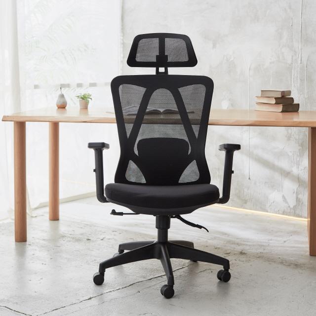 【ilooiloo公式】オフィスチェア メッシュ ハイバック ヘッドレスト付き 135°シンクロロッキング 4Dランバーサポート 高さ調節アームレスト 人間工学デザイン(ゲルクッションなし, ブラック)_7