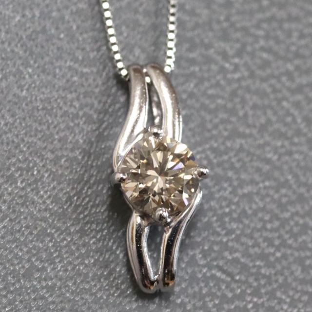Pt900/850ブラウンダイヤモンドネックレス D0.578 2.5g 50cm プラチナ