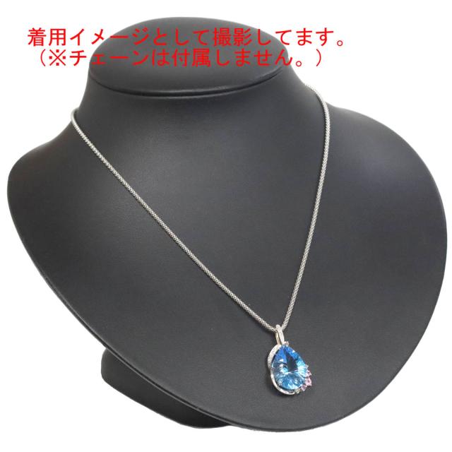 K18WGブルートパーズダイヤモンドペンダントトップ BT11.55 D0.13 4.9g ホワイトゴールド_7