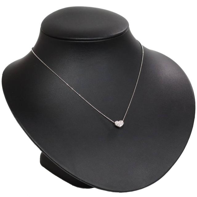 ポンテヴェキオ K18WGダイヤモンドネックレス ハートモチーフ D0.24