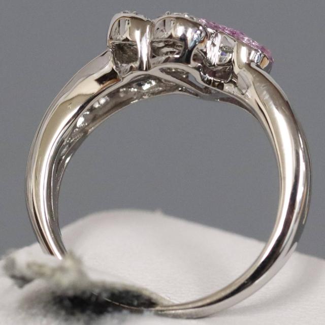 笠原真寿美 K18WGサファイアダイヤモンドリング ハートモチーフ 5.5g