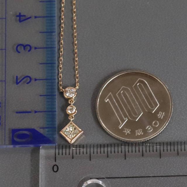 K18PGダイヤモンドネックレス D0.267 D0.14 2.2g 約40cm_8