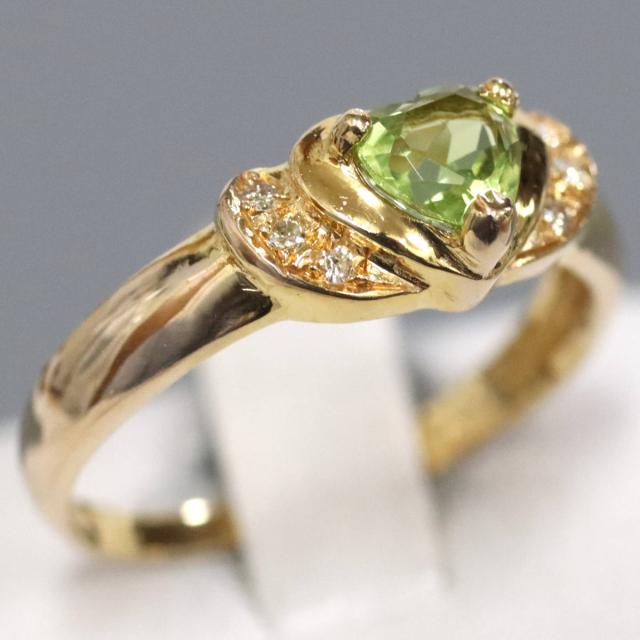 リング スター ジュエリー 一粒石 ペリドット 18金イエローゴールド 8月の誕生石 ビズー公式ペリドット ダイヤモンド K18(18金) リング フラヴィ