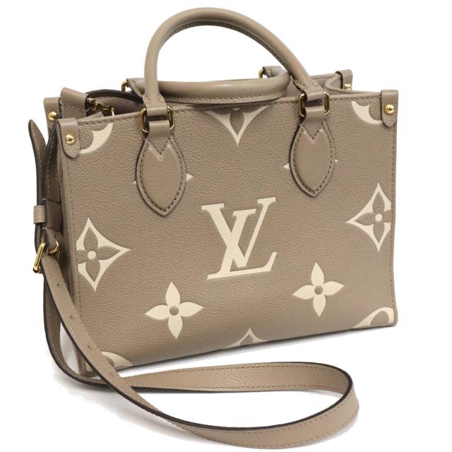 ルイヴィトン オンザゴーPM(M45779)バイカラー モノグラム・アンプラント ハンドバッグ ショルダーバッグ トゥルトレール クレーム