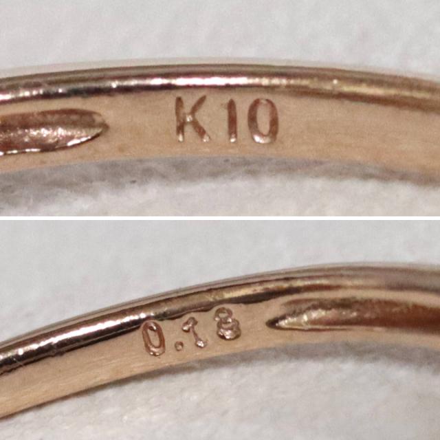K10PGダイヤモンドリング D0.18 1.0g #8 10金 ピンクゴールド_6