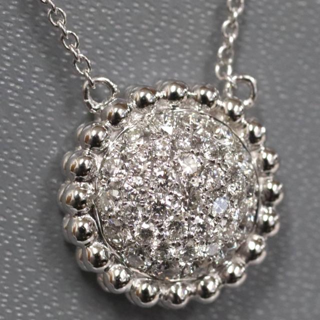 18K/750ダイヤモンドネックレス D0.61 5.1g 41cm ホワイトゴールド WG