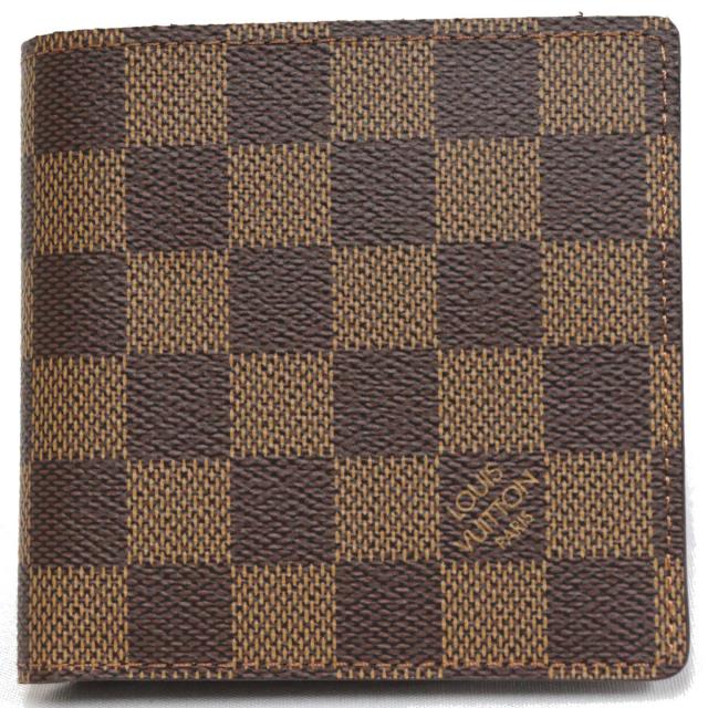 ルイ・ヴィトン ポルトフォイユ・マルコ(N61675)ダミエ・エベヌ 旧型 2つ折り財布 メンズ ブラウン