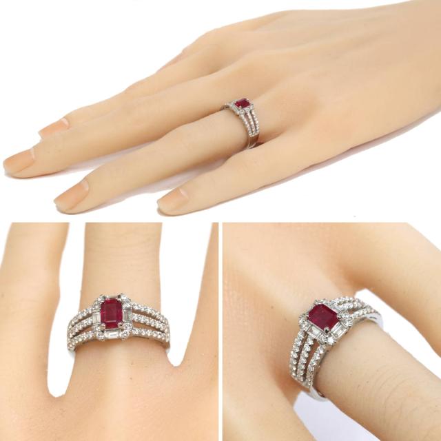 pt900天然ルビーダイヤモンドリング | TIENDA.CLUBCONDUCTORES.COM