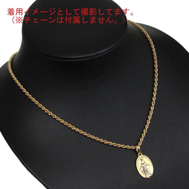 K18ペンダントトップ 聖母マリアモチーフ 2.9g イエローゴールド チャーム_6