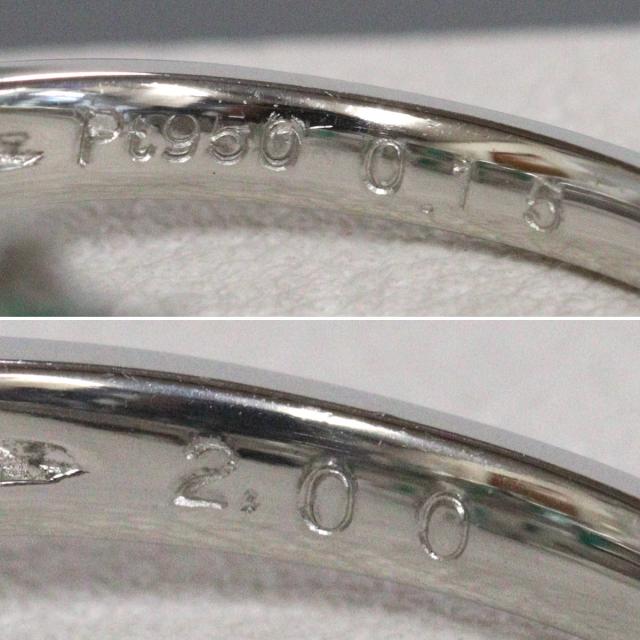 Pt950エメラルドダイヤモンドリング E2.00 D0.15 5.8g #12.5 鑑別カード プラチナ 12.5号 エメラルドカット_6