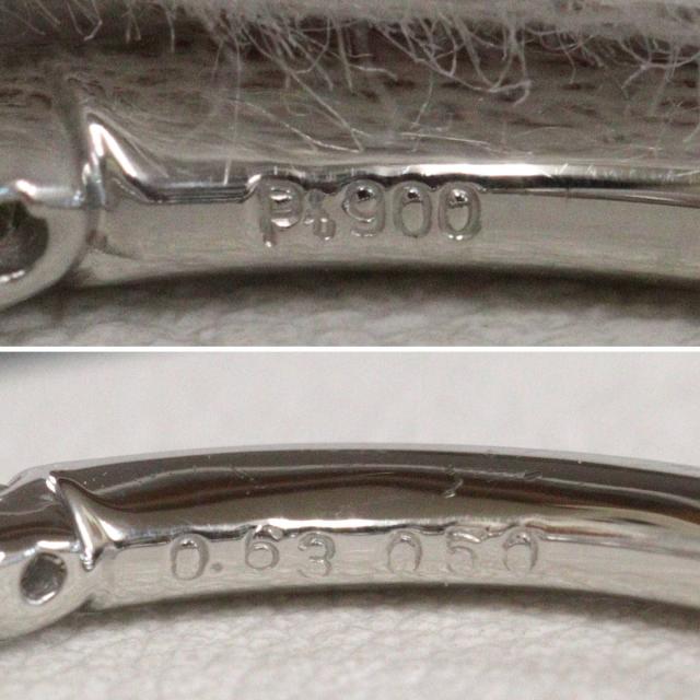Pt900サファイアダイヤモンドリング S0.63 D0.50 3.2g #11 プラチナ ハーフエタニティ 11号_6