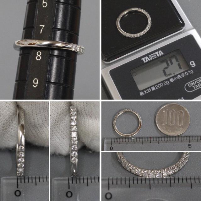 カルティエ Pt950 エタンセル ドゥ カルティエ ウェディングリング セミパヴェセッティング(B4221948)2.7g #7.5(#48)内外箱 保証書 ハーフエタニティリング_7