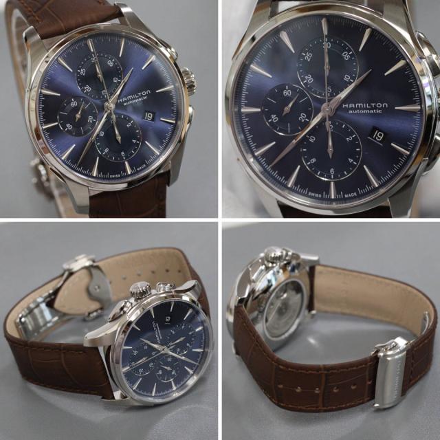 ハミルトン ジャズマスター Auto Chrono(H32586541)42mm ブルー文字盤 クロノグラフ レザーベルト_1