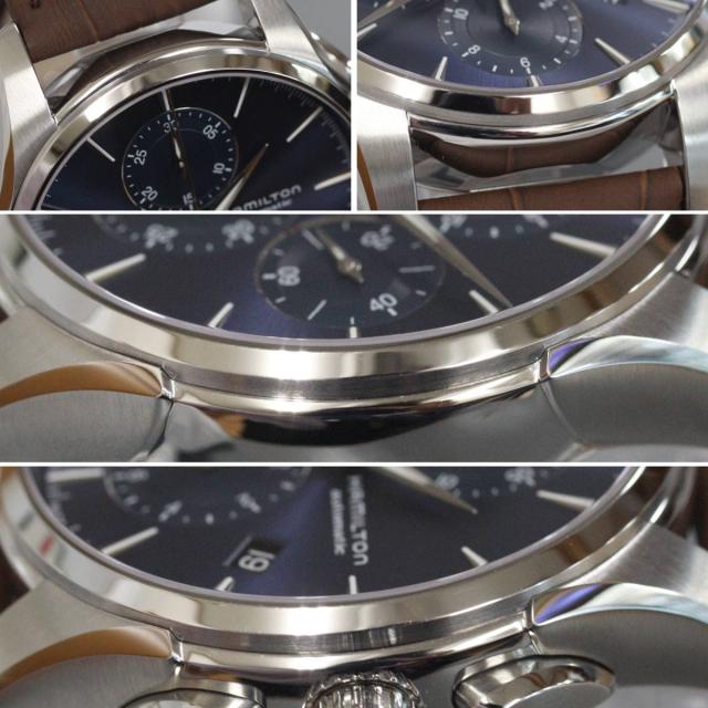 ハミルトン ジャズマスター Auto Chrono(H32586541)42mm ブルー文字盤 クロノグラフ レザーベルト_3