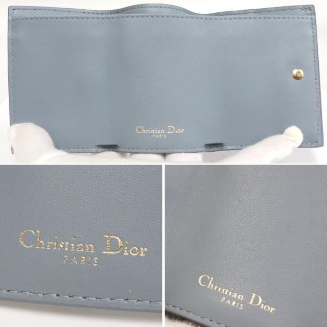 中古】ディオール 30モンテーニュ コンパクトウォレット Dior 水色