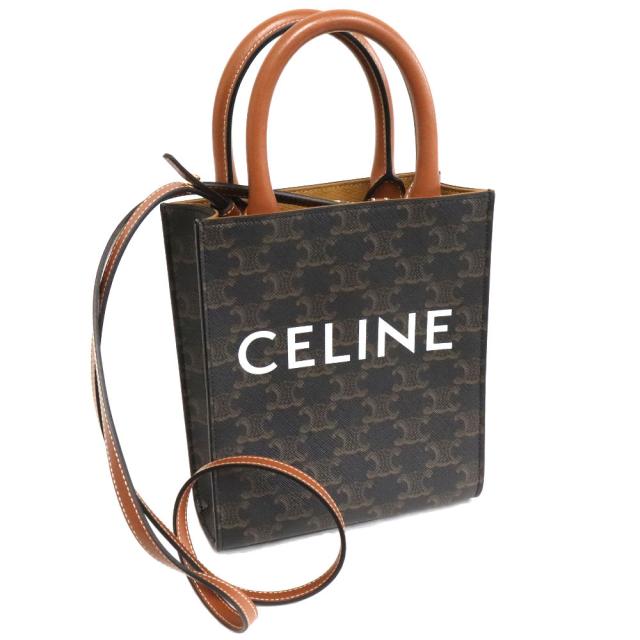 【中古】セリーヌ ミニ バーティカル トリオンフ キャンバス CELINE カバ ハンドバッグ ショルダーバッグ