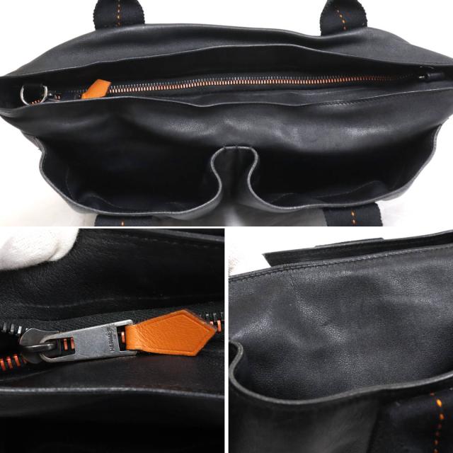 中古】エルメス キャラバン ホリゾンタル MM ストラップ欠品 ブラック