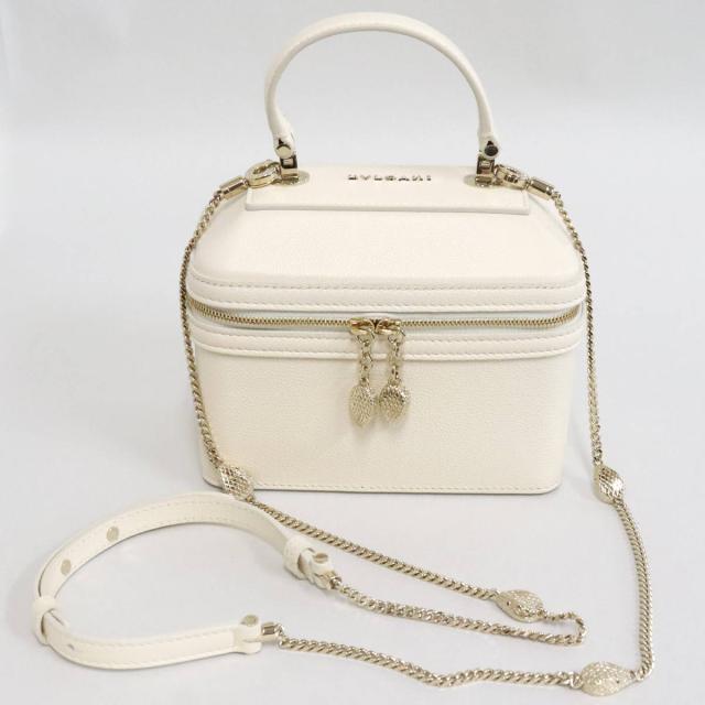 【中古】ブルガリ セルペンティ 2wayバニティバッグ アイボリー(291661)ハンドバッグ ショルダーバッグ