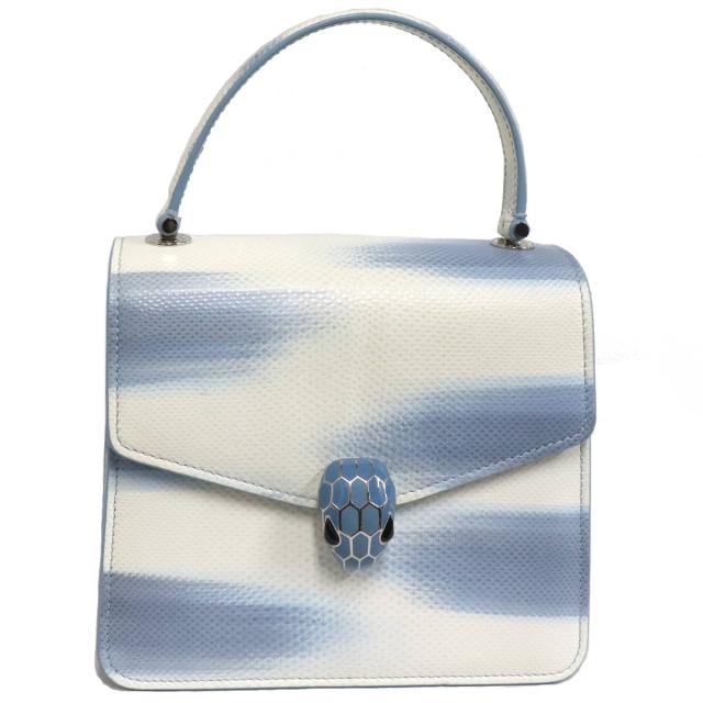 【中古】ブルガリ セルペンティ フォーエバー 2wayバッグ ブルー×ホワイト(291506)BVLGARI SERPENTI FOREVER ハンドバッグ ショルダーバッグ