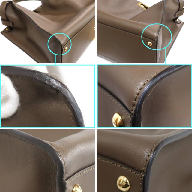 【中古】フェンディ ピーカブー エックスライト(8BN304-A5E9)FENDI Peekaboo Xlite ハンドバッグ ブラウン レザー_5