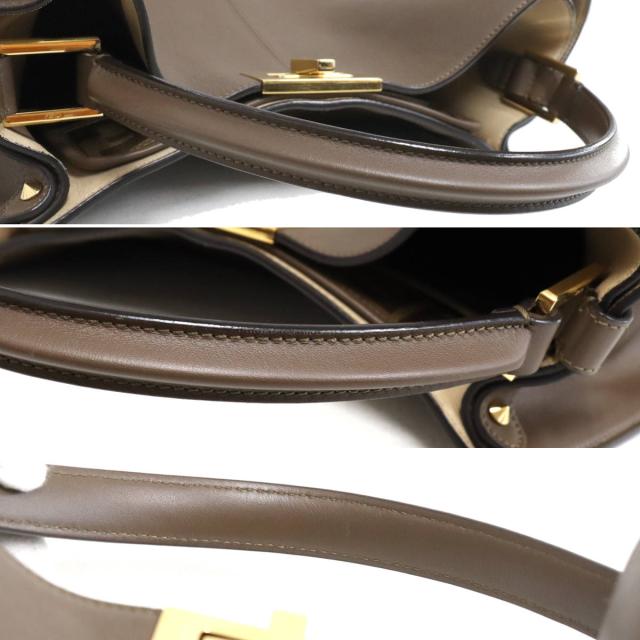 【中古】フェンディ ピーカブー エックスライト(8BN304-A5E9)FENDI Peekaboo Xlite ハンドバッグ ブラウン レザー_6