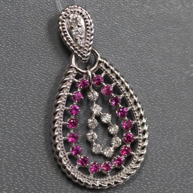 K18WG アメシスト ダイヤモンドペンダントトップ K18WG ブラック