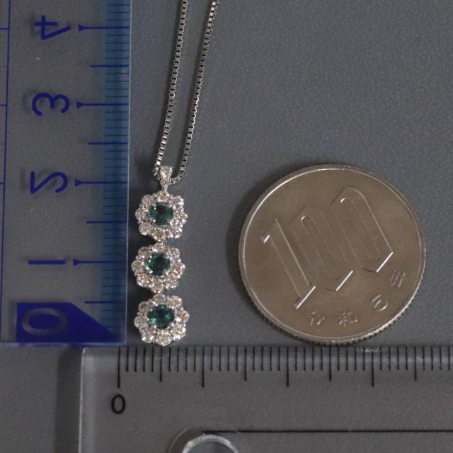 【中古】Pt900/Pt850アレキサンドライトダイヤモンドペンダント A0.33 D0.45 3.7g AJ付45cm プラチナ_9