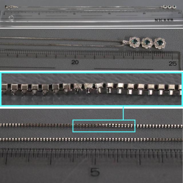 【中古】Pt900/Pt850アレキサンドライトダイヤモンドペンダント A0.33 D0.45 3.7g AJ付45cm プラチナ_8