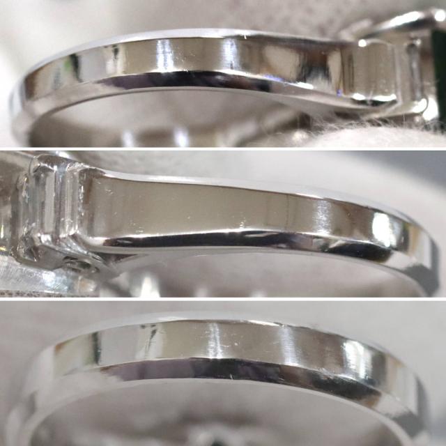 【中古】Pt900ヒスイダイヤモンドリング D0.41 8.5g #14 プラチナ ソーティング付_4