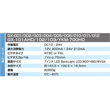 メーカー直送 ジェットイノウエ YKM-700HD AHDカメラ対応7インチ高精細モニター 単品 592730 ※代引・返品不可_3
