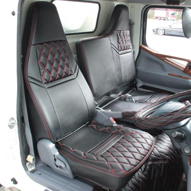 メーカー直送 ジェットイノウエ シートカバー COMBI ふそう2t ブルーテックキャンター 標準車用 赤糸 595336 ※代引・返品不可