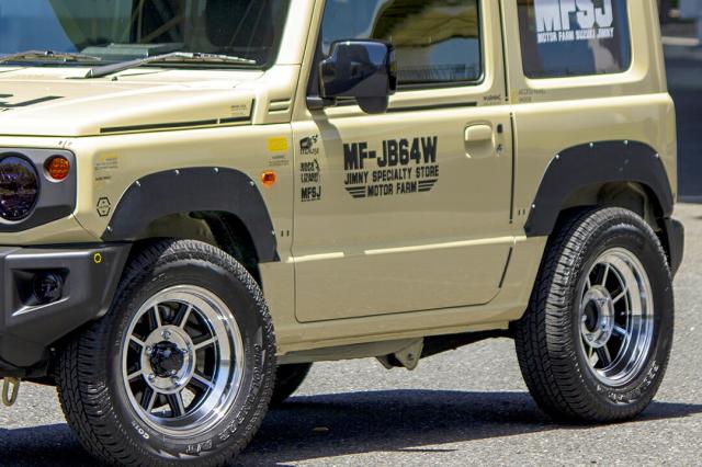 メーカー直送 モーターファーム 新型ジムニー 9mmオーバーフェンダー 皮シボ調 リベット付 4P ※代引不可・返品不可