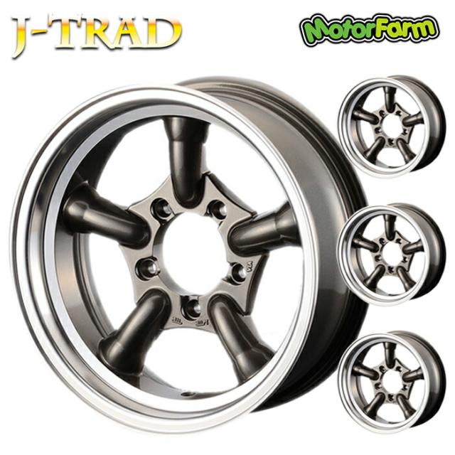 メーカー直送 モーターファーム ホイール J-TRAD ガンメタリック DCリム 16×5.5J/5H-25 4本SET ※代引不可・返品不可