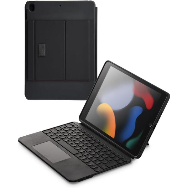 エレコム キーボード ケース付 Touch Book for iPad 第9/8/7世代 日本語配列 着脱可能 3段階角度調整 ブラック TK-CA13BPBK