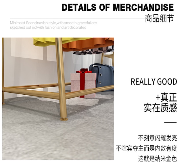 2colors/メタルハンガーラック メタルラック 高さ150cm ゴールド ブラック 黒 シングルラック 店舗什器 金色 アイアン 頑丈 衣類_2