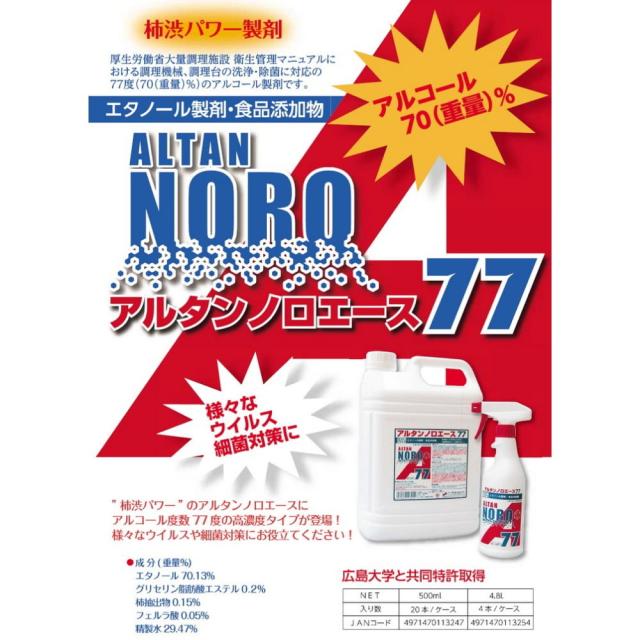 アルタン ノロジカはやりっ子77 500ml吹きつける付×20本入【取り寄せ商いもの・即納不可】