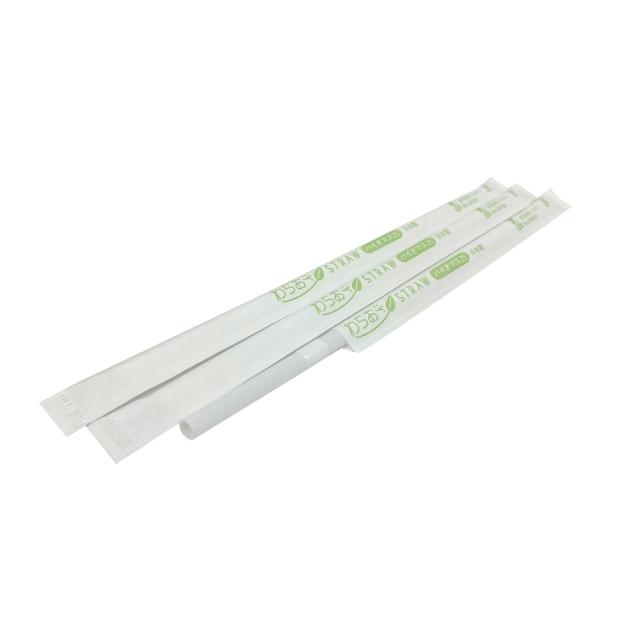 フレックスストロー(バイオマス)　6mm×21cm　紙包装　白色(B451)　 500本入×20箱【メーカー直送・代引き不可・時間指定不可・沖縄、離島不可】