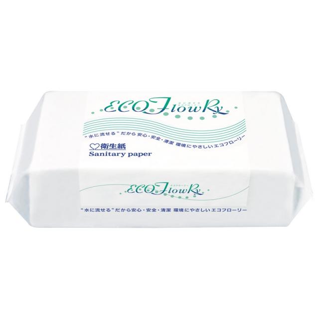 【個人宅配送可】流せるタオルペーパー　エコフローリー　120枚入×30袋(3600枚)【取り寄せ商品・即納不可・代引き不可・返品不可】