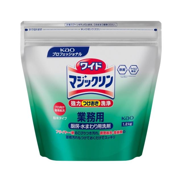 花王　Ｋａｏ厨房・水まわり用洗浄剤　ワイドマジックリン　1.2kg×6袋入【取り寄せ商品・即納不可・代引き不可・返品不可】