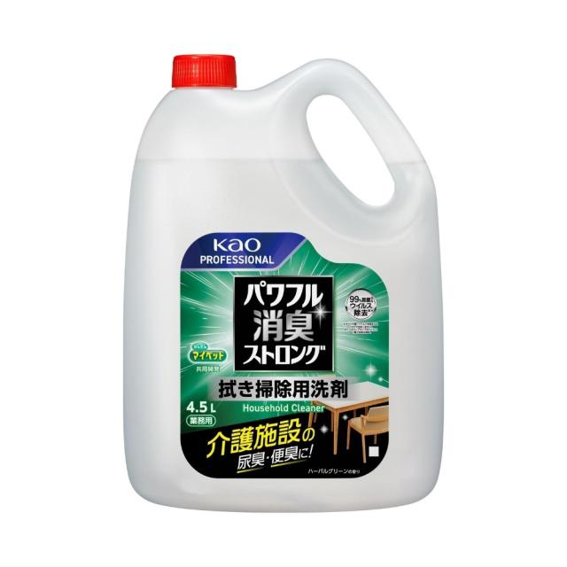 花王　パワフル消臭ストロング　拭き掃除用洗剤　4.5L×4本【取り寄せ商品・即納不可・代引き不可・返品不可】