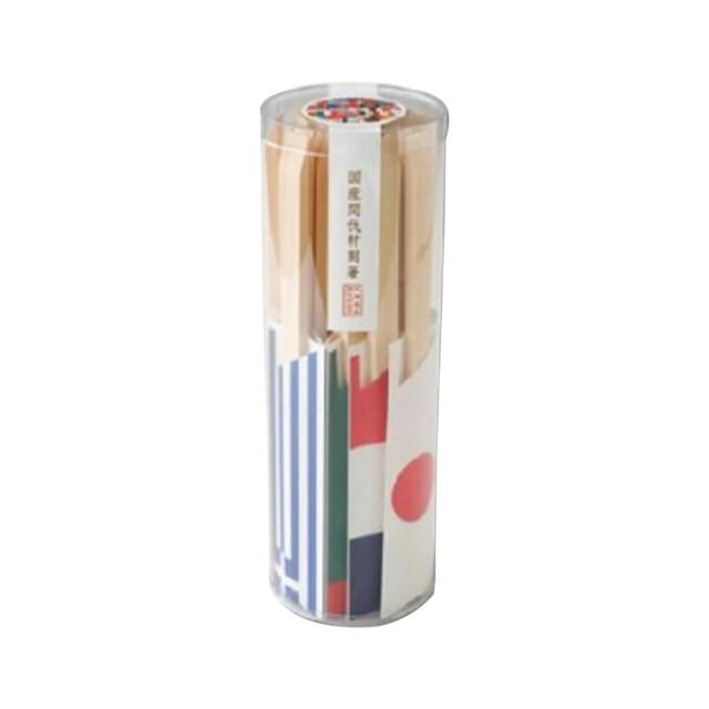 溝端紙工印刷　筒入り割箸　国旗　25膳×20個(500膳)【メーカー直送・代引き不可・時間指定不可・沖縄、離島不可】