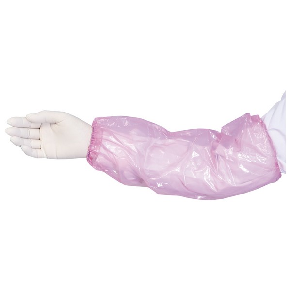 ポリ腕カバー　ピンク　フリーサイズ　50枚×40袋●ケース販売お徳用【メーカー直送・代引き不可・時間指定不可・沖縄、離島不可】