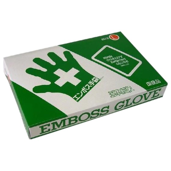 エンボス手袋 ５本絞り　内エンボス　化粧箱入　東京パック　Ｌ　２００枚入ｘ２０箱入り●ケース販売お徳用